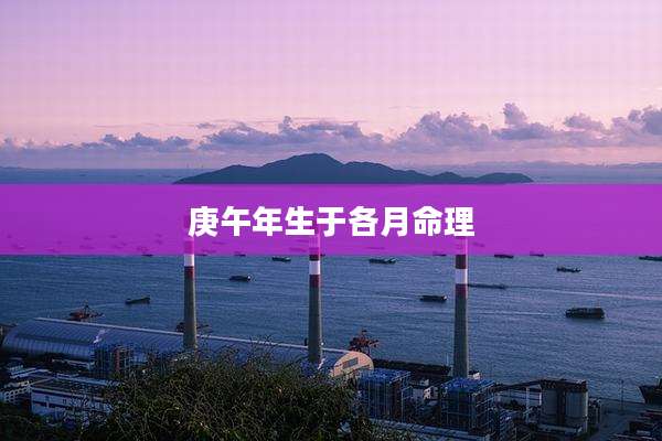庚午年生于各月命理
