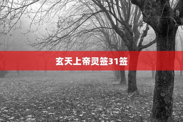 玄天上帝灵签31签