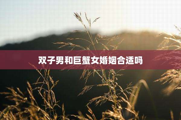 双子男和巨蟹女婚姻合适吗