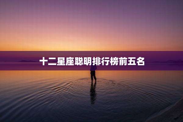 十二星座聪明排行榜前五名