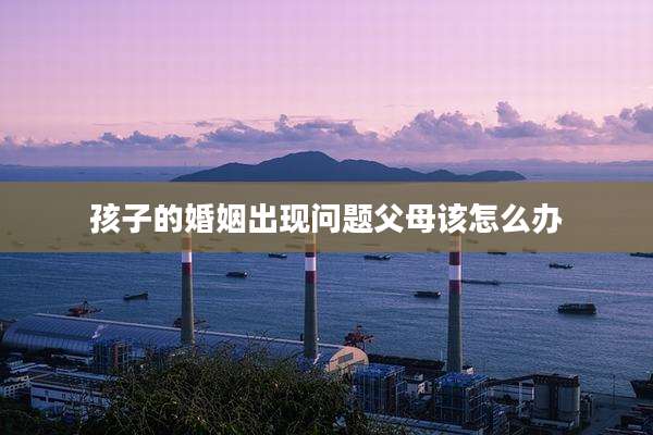 孩子的婚姻出现问题父母该怎么办