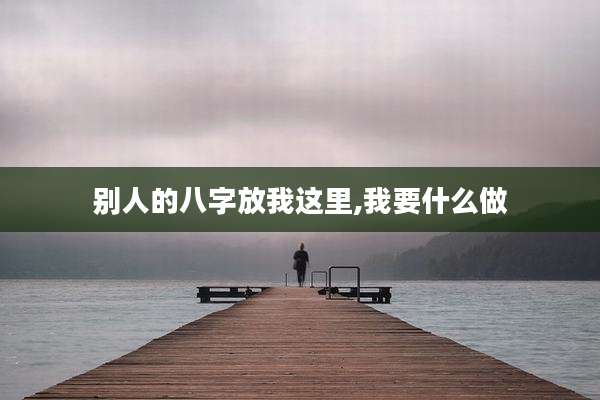 别人的八字放我这里,我要什么做