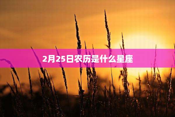 2月25日农历是什么星座