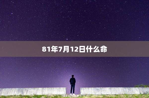 81年7月12日什么命