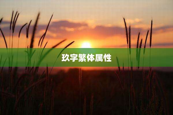 玖字繁体属性