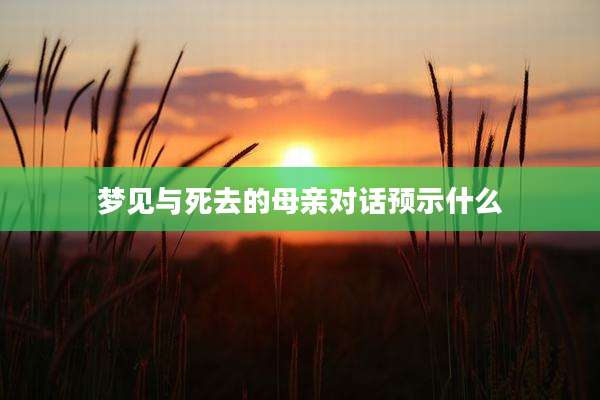 梦见与死去的母亲对话预示什么