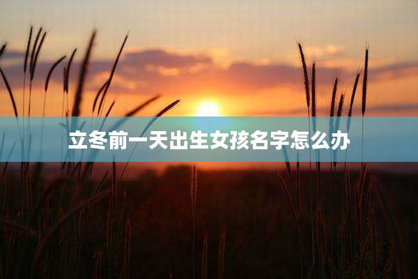 立冬前一天出生女孩名字怎么办
