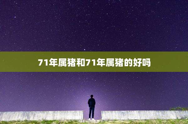 71年属猪和71年属猪的好吗