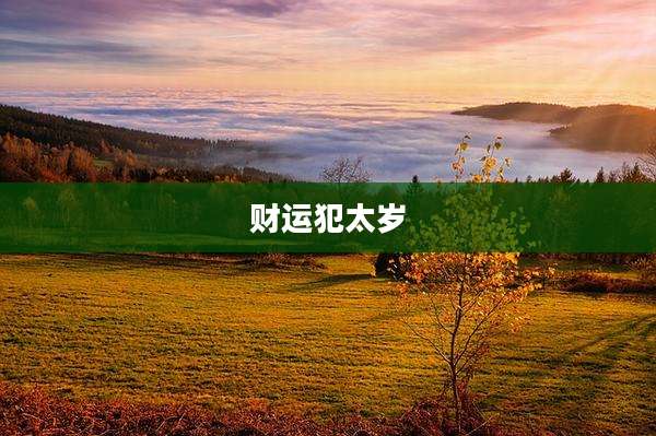 财运犯太岁