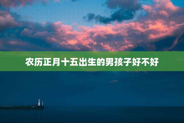 农历正月十五出生的男孩子好不好