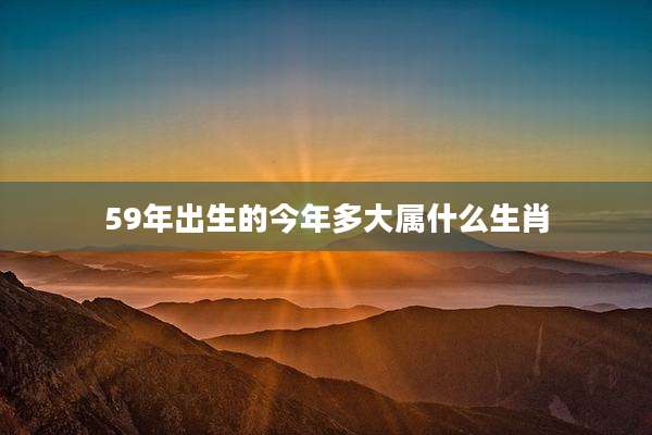 59年出生的今年多大属什么生肖