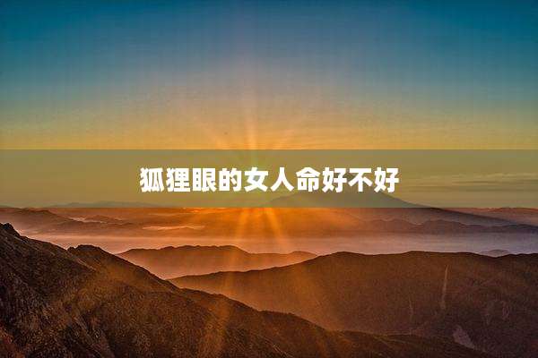 狐狸眼的女人命好不好