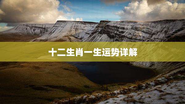 十二生肖一生运势详解