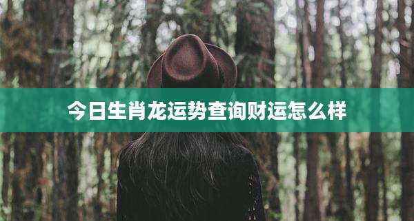 今日生肖龙运势查询财运怎么样