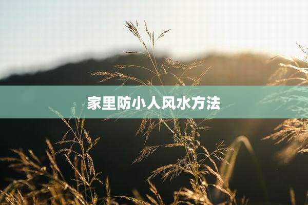 家里防小人风水方法