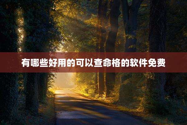 有哪些好用的可以查命格的软件免费