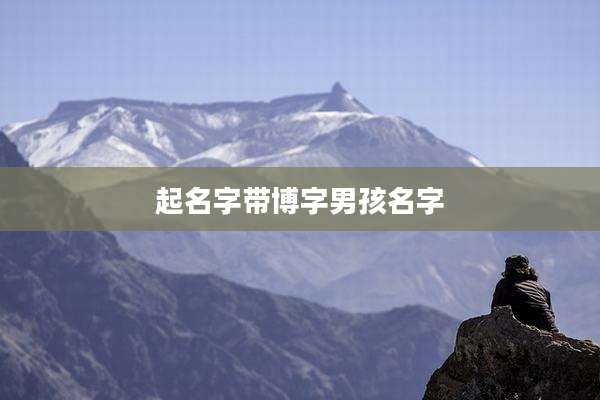 起名字带博字男孩名字