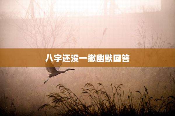 八字还没一撇幽默回答