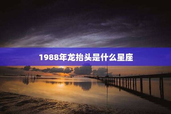 1988年龙抬头是什么星座