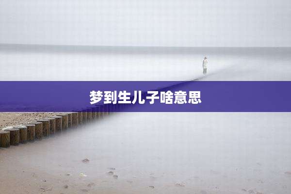 梦到生儿子啥意思