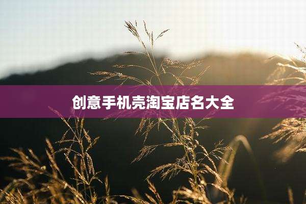 创意手机壳淘宝店名大全