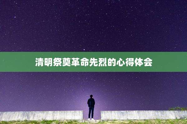 清明祭奠革命先烈的心得体会