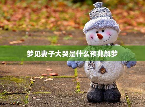 梦见妻子大哭是什么预兆解梦