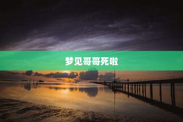 梦见哥哥死啦