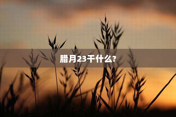 腊月23干什么?