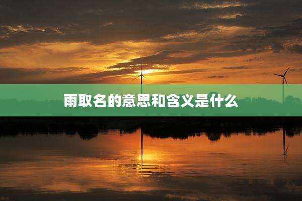 雨取名的意思和含义是什么