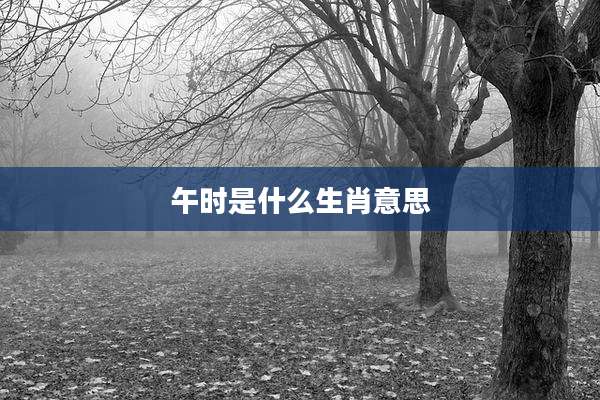 午时是什么生肖意思