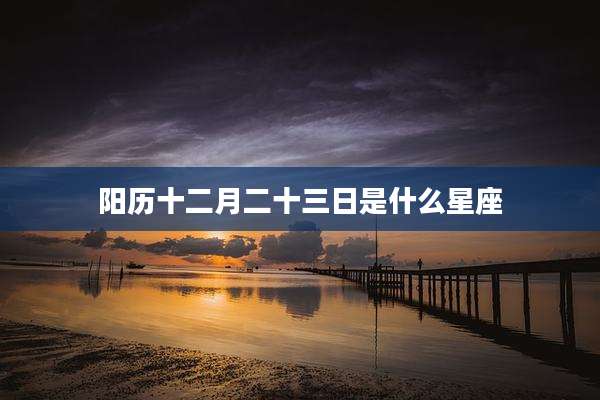 阳历十二月二十三日是什么星座