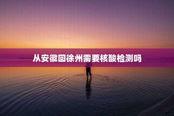 从安徽回徐州需要核酸检测吗