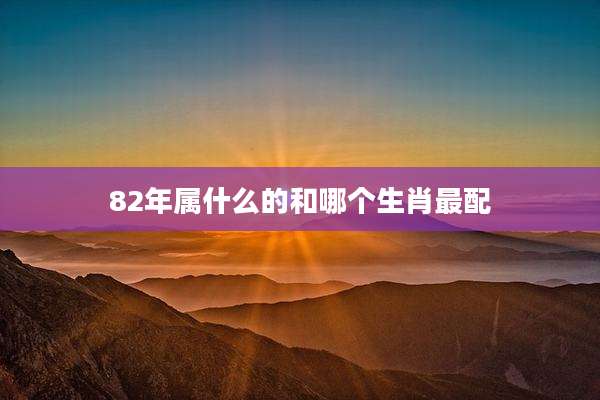 82年属什么的和哪个生肖最配