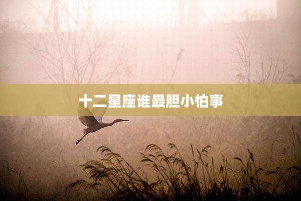 十二星座谁最胆小怕事
