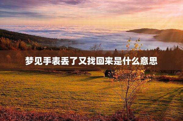 梦见手表丢了又找回来是什么意思