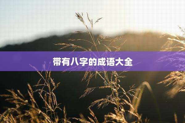 带有八字的成语大全