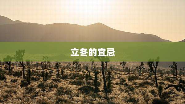 立冬的宜忌