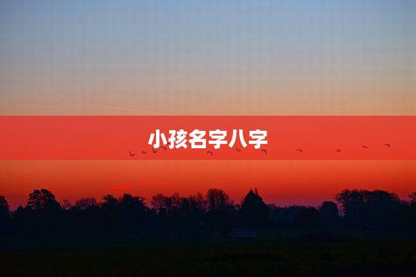 小孩名字八字