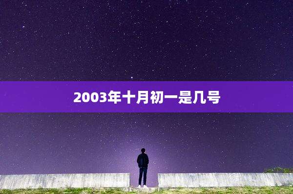 2003年十月初一是几号