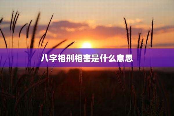 八字相刑相害是什么意思