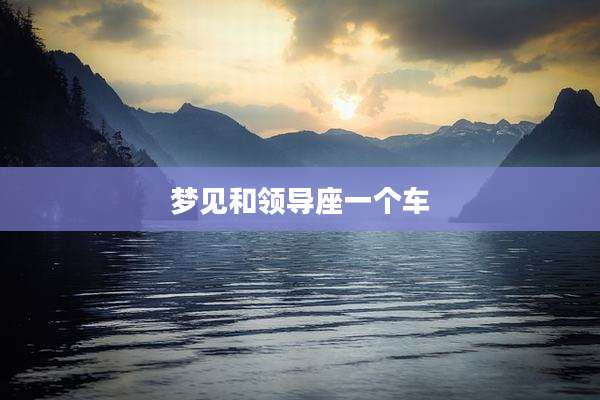 梦见和领导座一个车
