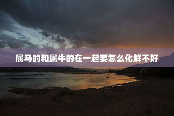 属马的和属牛的在一起要怎么化解不好