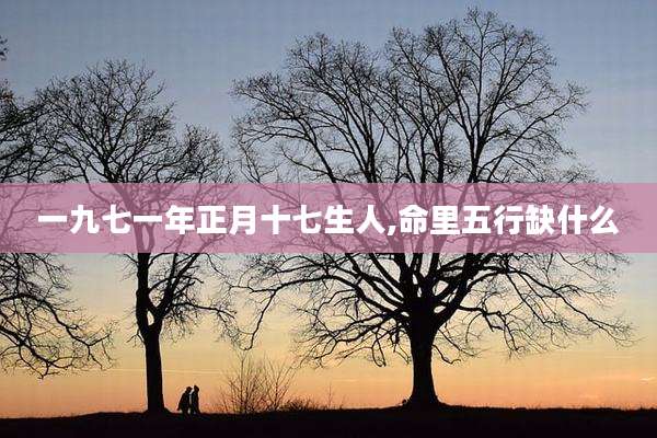 一九七一年正月十七生人,命里五行缺什么