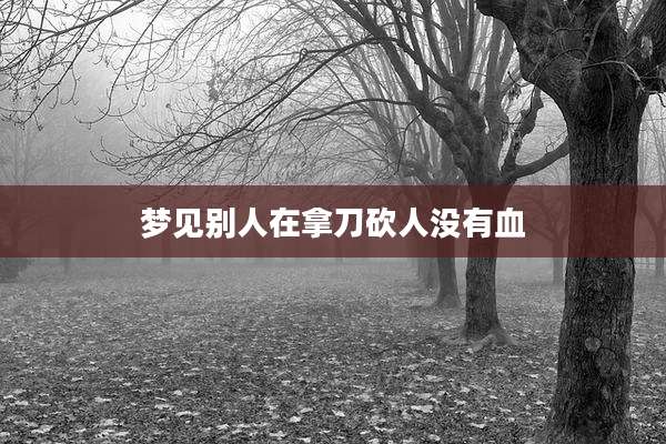 梦见别人在拿刀砍人没有血