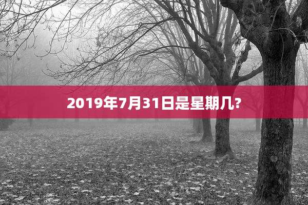 2019年7月31日是星期几?