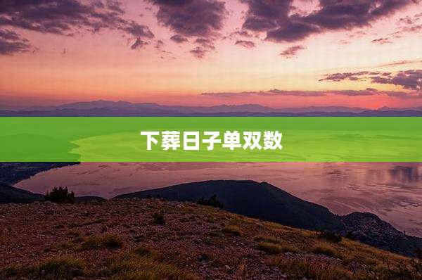 下葬日子单双数