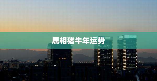 属相猪牛年运势