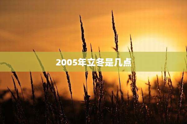 2005年立冬是几点
