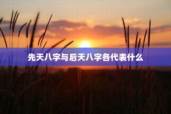 先天八字与后天八字各代表什么